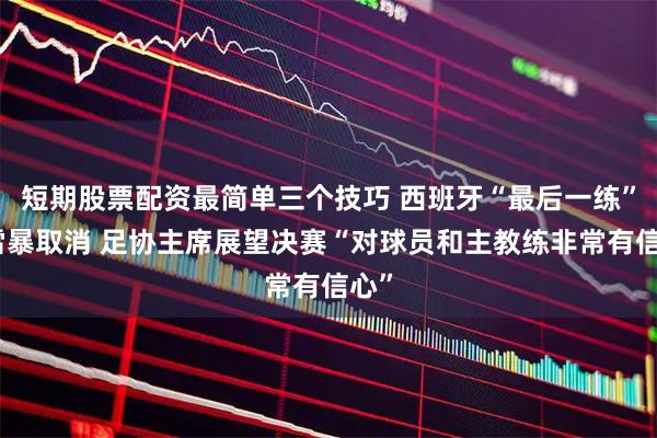 短期股票配资最简单三个技巧 西班牙“最后一练”因雷暴取消 足协主席展望决赛“对球员和主教练非常有信心”