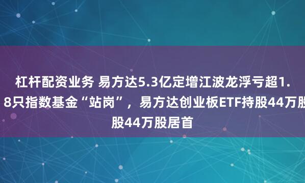 杠杆配资业务 易方达5.3亿定增江波龙浮亏超1.9亿：8只指数基金“站岗”，易方达创业板ETF持股44万股居首